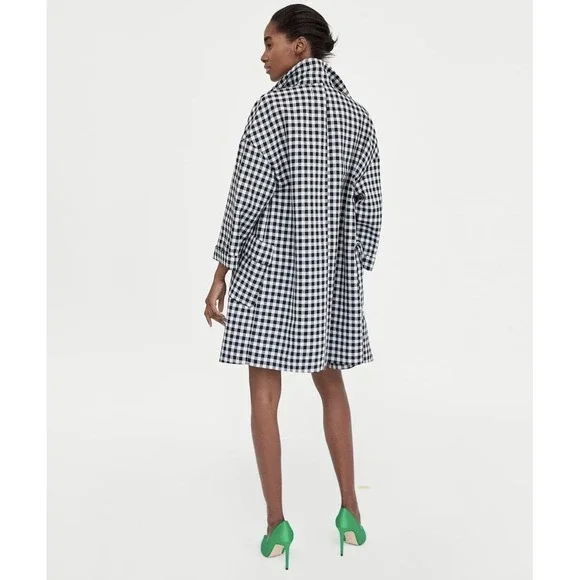 Zara check gingham dogtooth tartan coat jacket XS sold out bloggers - Picture 2 of 7